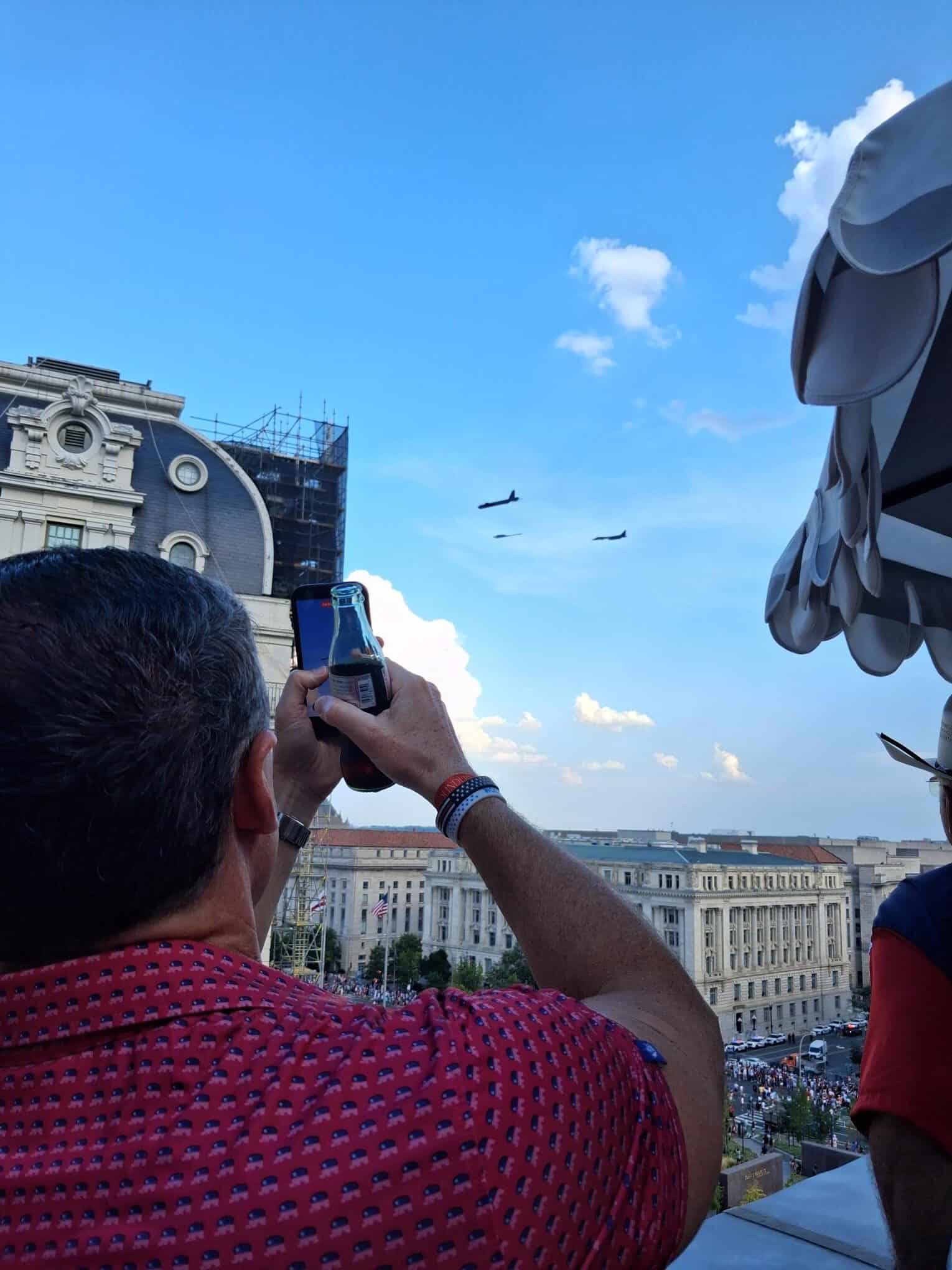 Military flyover on July 4